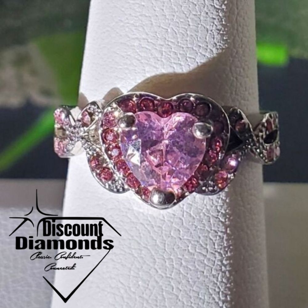 Pink 3 Ct. Heart Shaped Topaz on 925 Sterling Silver